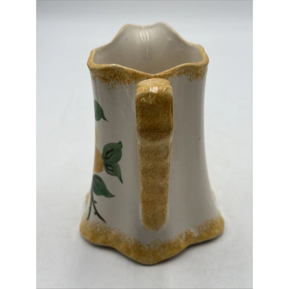 Creamer or Small Pitcher Yellow Flowers Cash Family Pottery Hand Painted Vintage